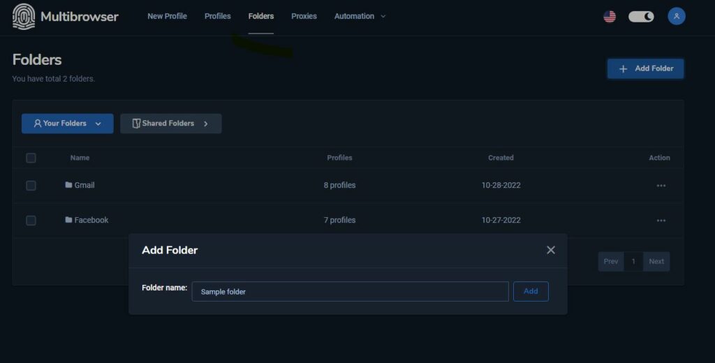 How to create a Folder